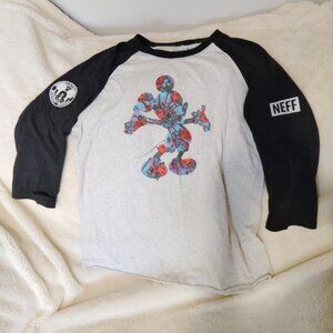 Disney Long Seelve Tee Black and Gray Size Large